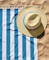 Beach Towel with Straw Hat and Flip-Flops Mockup