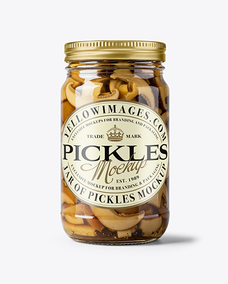 Glass Jar with Porcini Mushrooms Mockup - Standard glass jar mockups