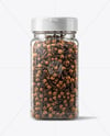 Square Plastic Jar with Whole Cloves Mockup