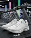 Pair of Running Shoes on Treadmill Mockup