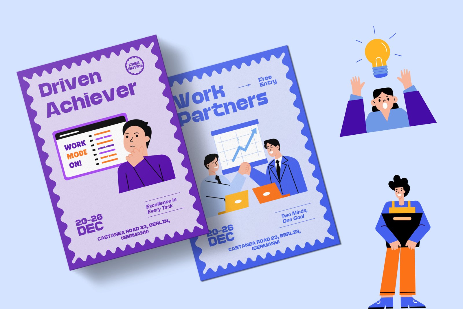 Work Illustration Art Set