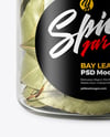 Plastic Jar with Bay Leaves Mockup
