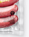 Transparent Clear Plastic Flow-Pack with Sausages Mockup