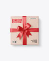 Kraft Gift Box With Bow Mockup