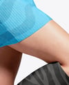 Pair of High-Knee Boots on Women's Legs with Dress Mockup