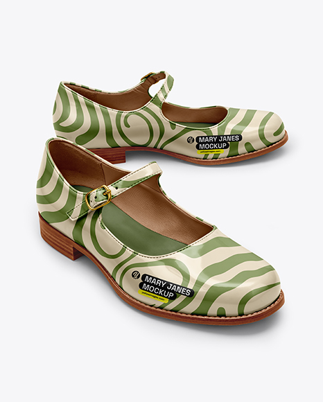 Pair of Mary Janes Mockup - Shoe box mockup