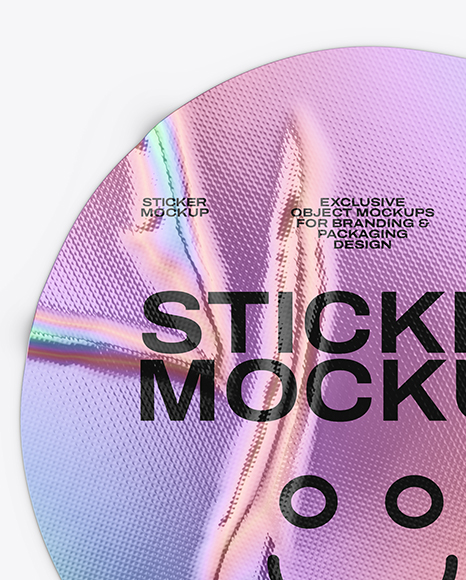 Iridescent Round Sticker Mockup