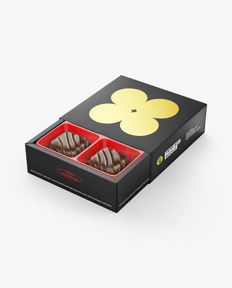 Box with Chocolates Mockup - Box+Of+Chocolates+Mockup+In+Box+Mockups+On+Yellow+Images+Object+Mockups