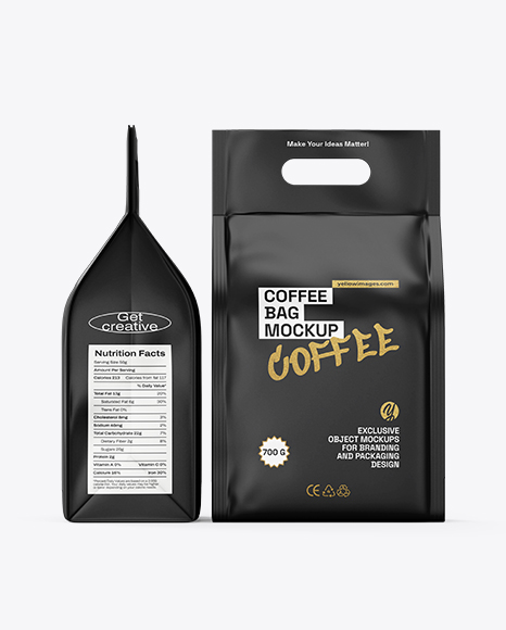 Coffee Bag Mockup – Front and Side View - Premium PSD Mockups
