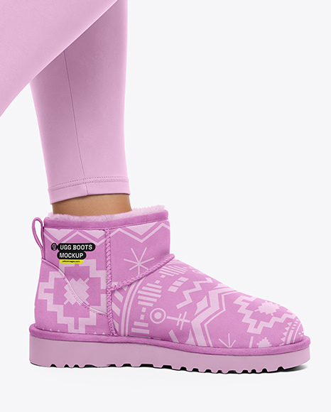 Pair of UGG Boots on Woman's Legs with Leggings Mockup