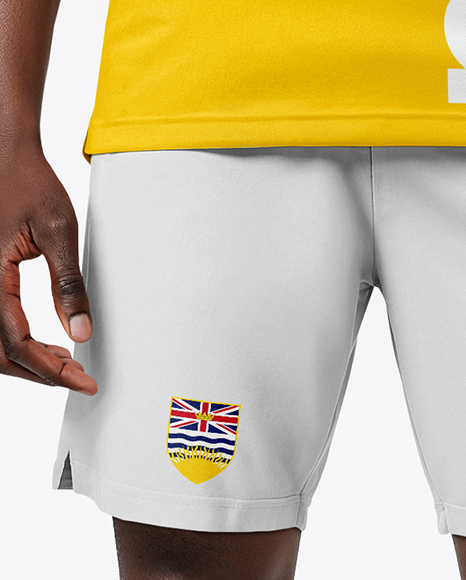 Man with Afro Hairstyle Wearing Full Soccer Kit Mockup
