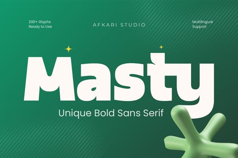 Masty - Unique Bold Sans Serif Font - Graphic Design Assets