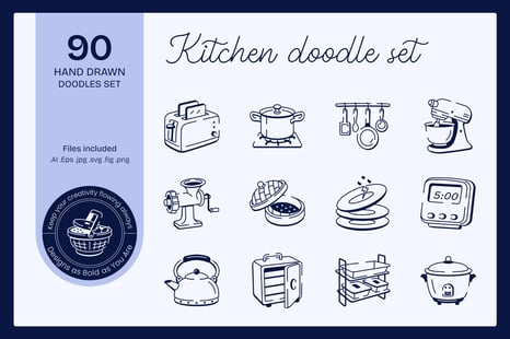 Kitchen Doodle Icon - Graphics