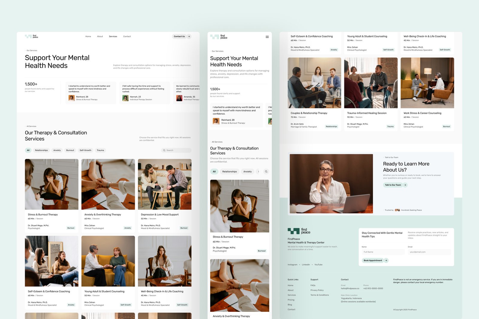 FindPeace – Mental Health Website UI Figma Template