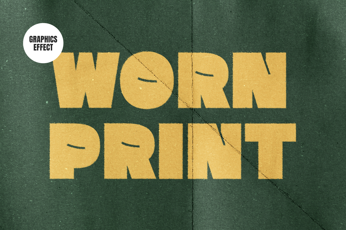 Worn Print Text &amp; Logo Effect
