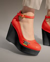 Woman Wearing Pants and Wedge Heels Mockup