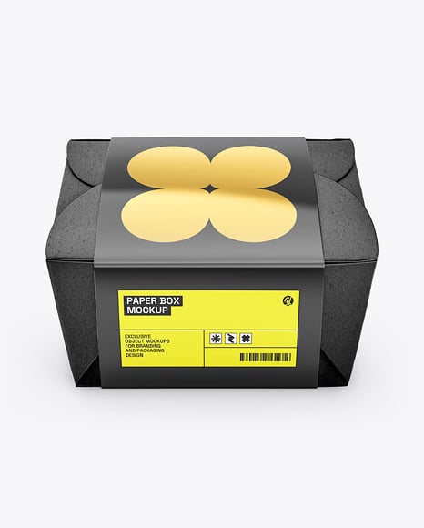 Kraft Paper Box in Glossy Sleeve Mockup