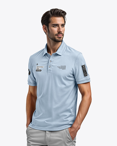 Man in a Polo Shirt and Pants Mockup