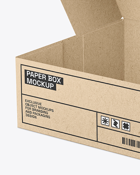 Opened Kraft Cake Box Mockup