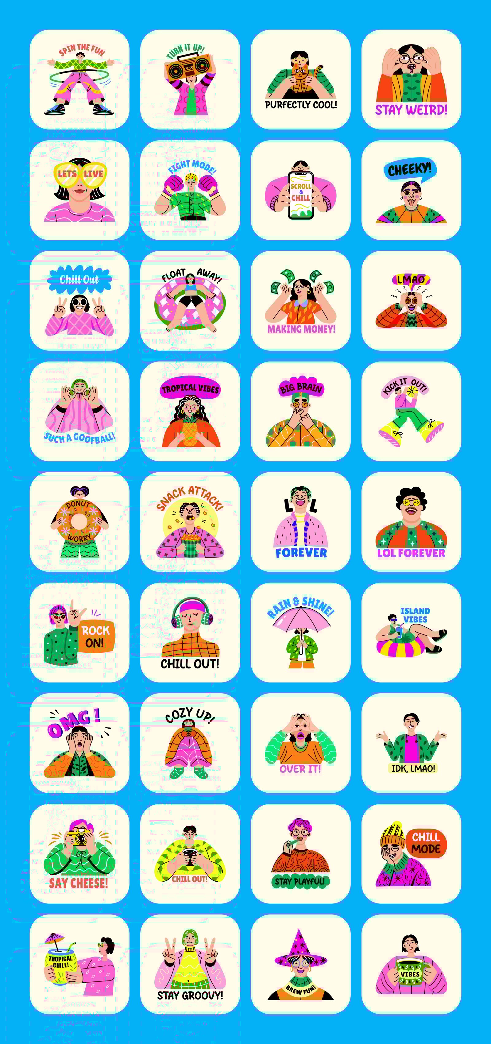 Cool Stickers Set