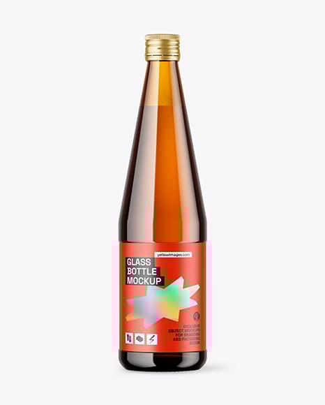 Amber Glass Bottle Mockup