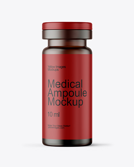 Frosted Amber Glass Medical Ampoule Mockup