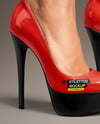Pair of Stilettos on Woman's Legs Mockup