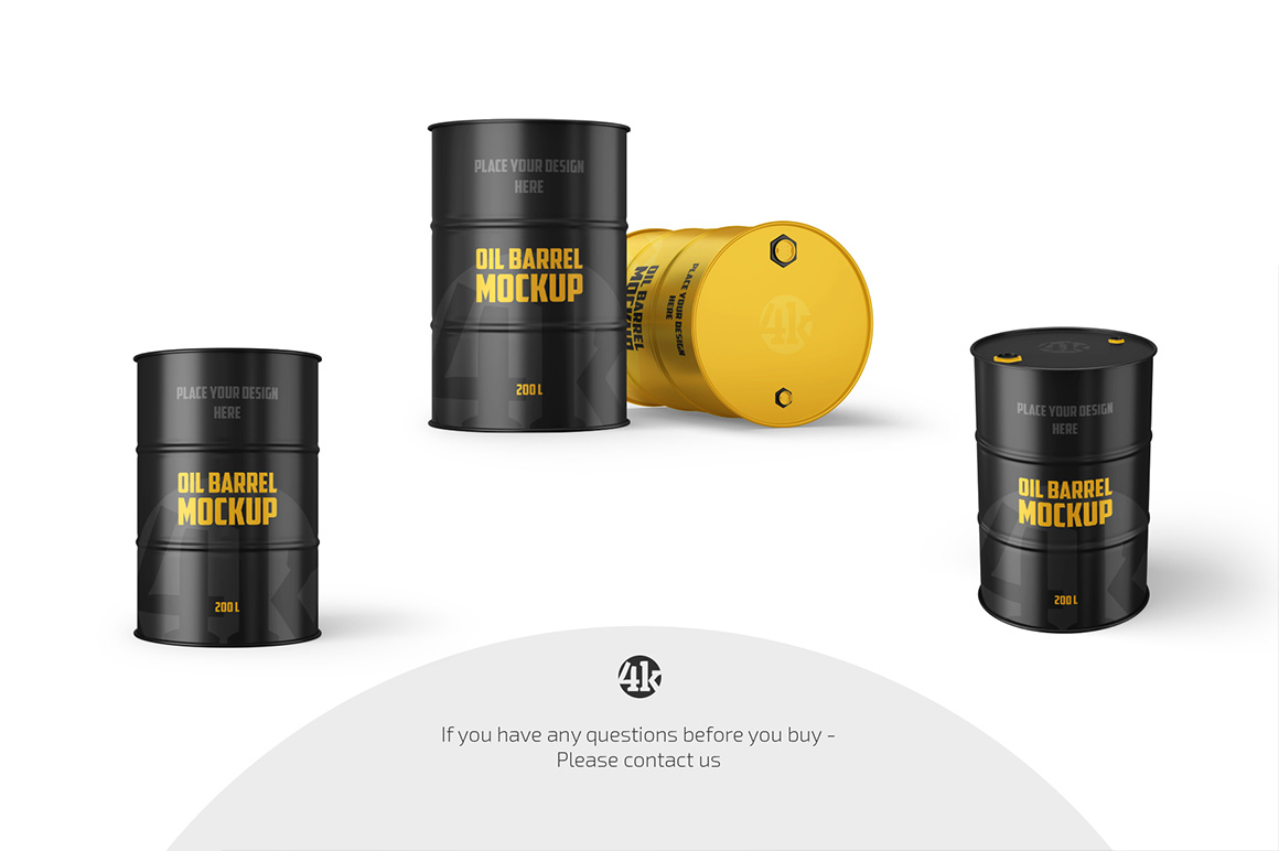 Oil Barrel Mockup Set