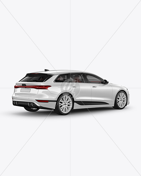 Electric Sportback Car Mockup - Back Half Side View