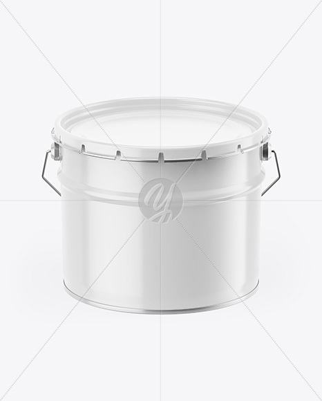 Glossy Tin Can w/ Metallic Handle Mockup