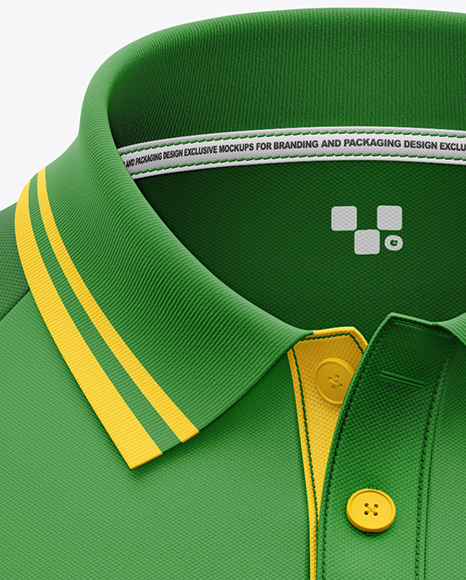 Men's Short Sleeve Raglan Polo Mockup