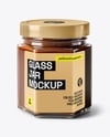 Hexagonal Jar with Chocolate Fudge Sauce Mockup