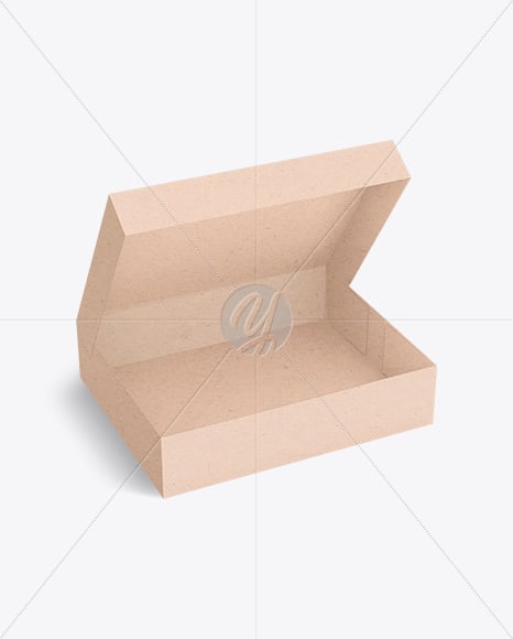 Opened Kraft Paper Box with Sushi Mockup