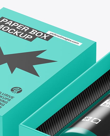 Pills Bottle in a Box Mockup