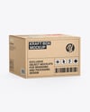 Kraft Box Mockup - Half Side View (High-Angle Shot)