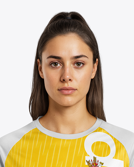 Female Goalkeeper Wearing Long Sleeve Soccer Jersey Mockup