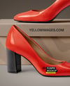 Block Heel Pumps with Shoe Box Mockup
