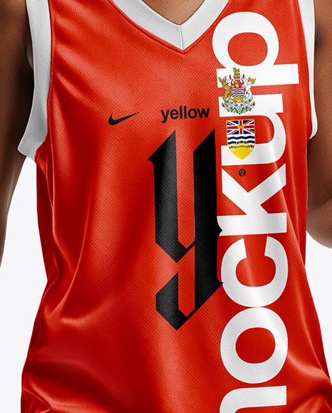 Black Woman Wearing Full Basketball Kit Mockup