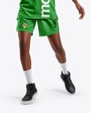 Afro-American Woman Wearing Full Basketball Uniform Mockup