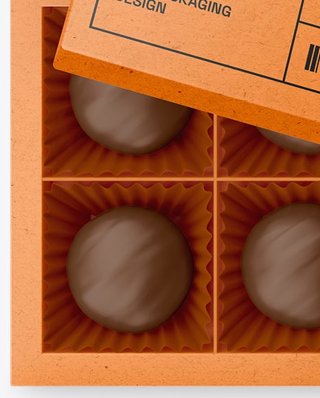 Kraft Box of Chocolate Sweets Mockup