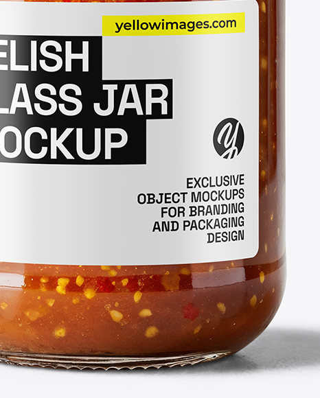 Jar with Sweet Relish Sauce Mockup