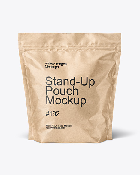 Kraft Stand-up Pouch Mockup - PSD Mockups