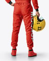 Man Wearing Racing Kit with Helmet Mockup