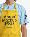 Asian Man Wearing Apron and Mandarin Neck Shirt Mockup