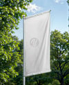 Banner Flag with Metal Flagpole Mockup