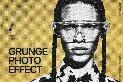 Grunge Halftone Photo Effect - Creative Store