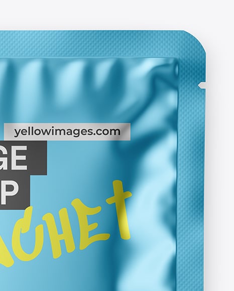 Glossy Metallic Sachet Mockup