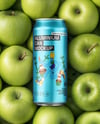 16oz Drink Can on a Stack of Green Apples Mockup