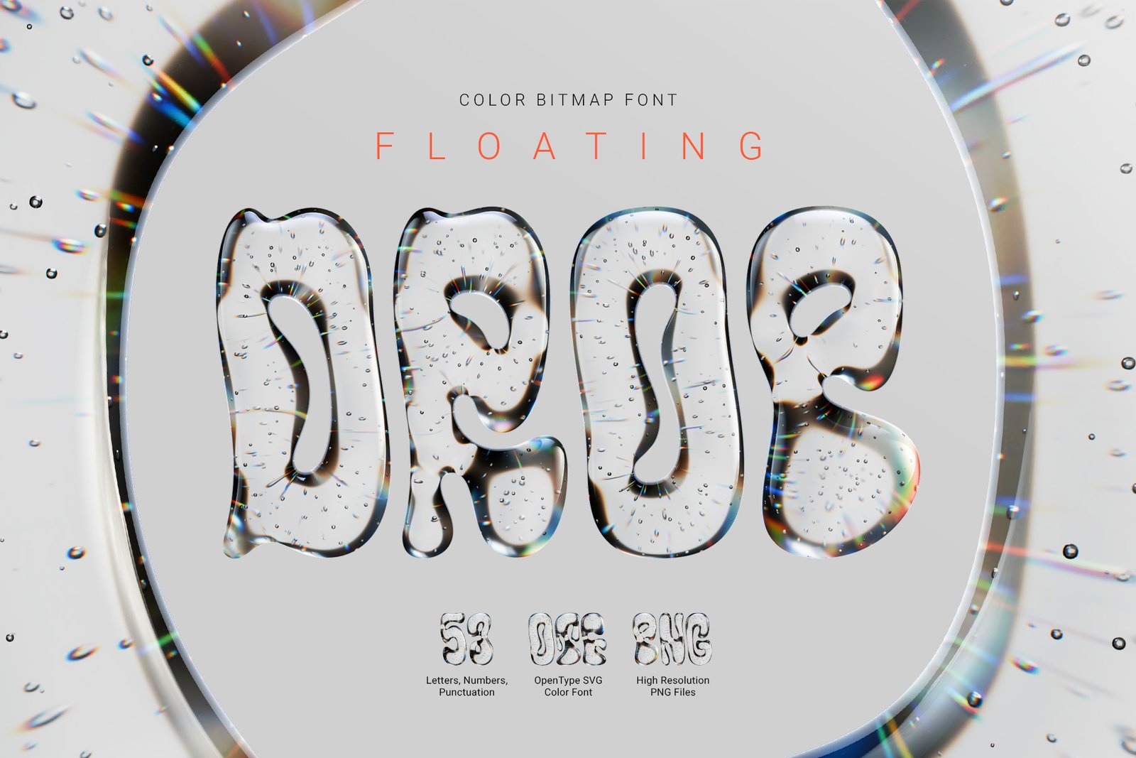 Floating Drop - Color Bitmap Font