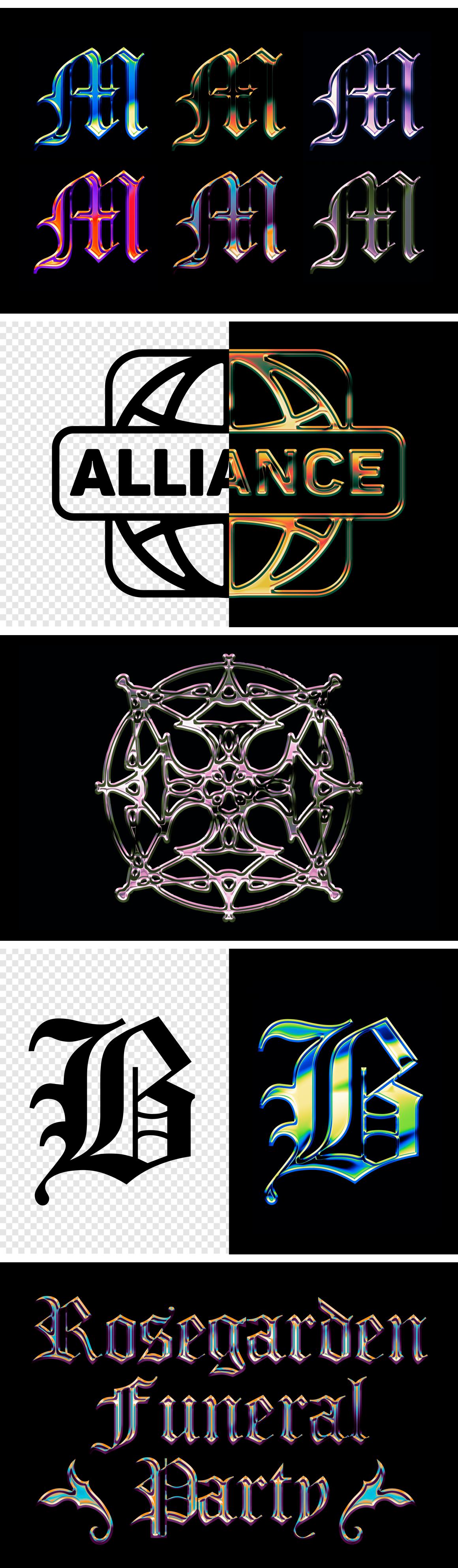 Gothic Chrome Text &amp; Logo Effect
